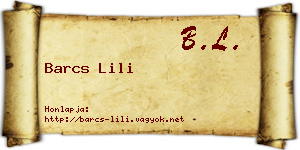 Barcs Lili névjegykártya
