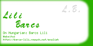 lili barcs business card